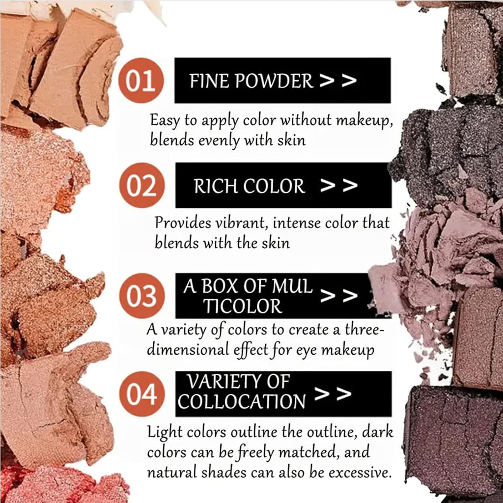 12 Colors Makeup Smoky Eyeshadow Palette Natural Nude Matte Shimmer Glitter Pigment Eye Shadow Pallete Set Black Eye