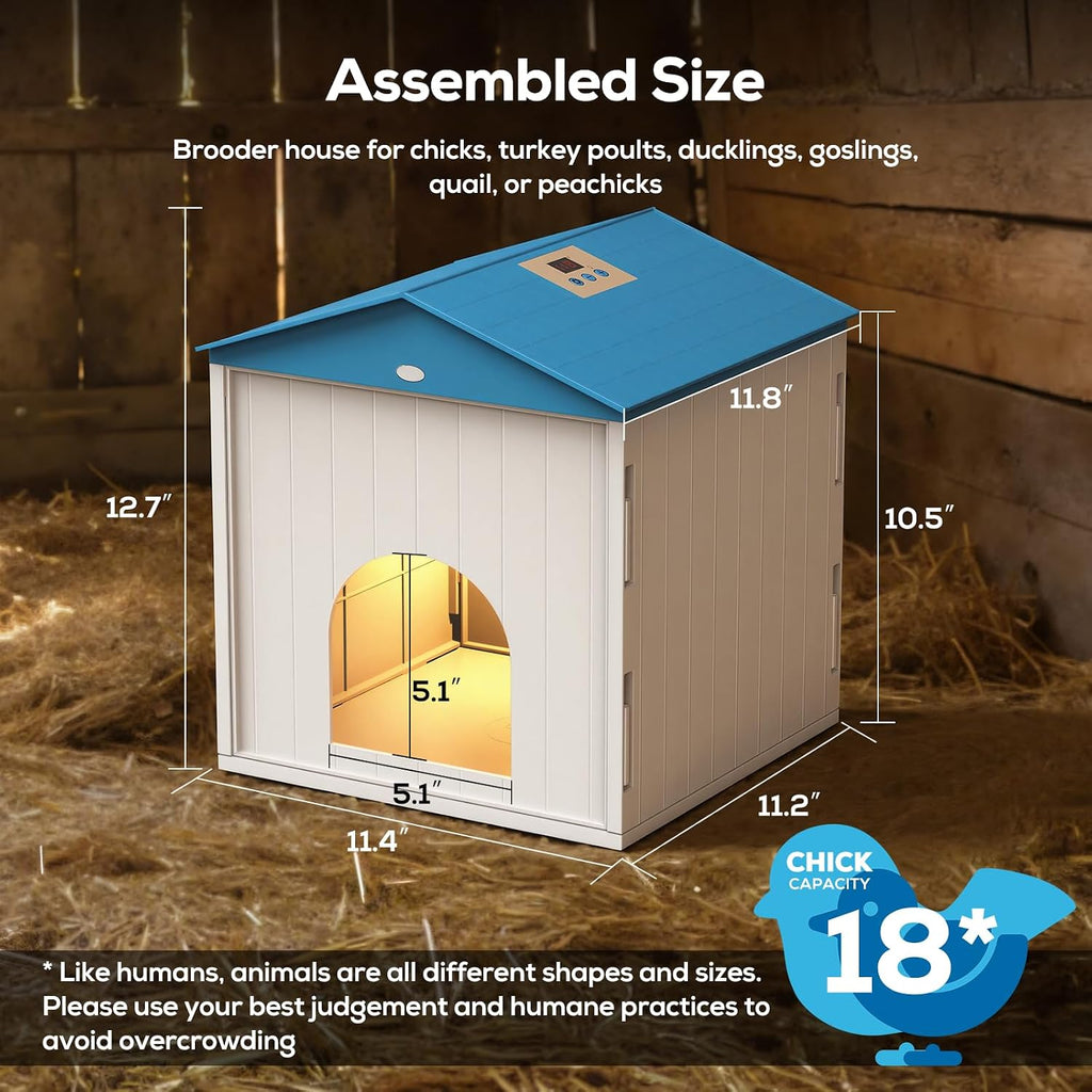 Chick Brooder Plate for Chicks Temperature Control & Display, Chicken Brooder Box for Chicks with Thermostat Fan &