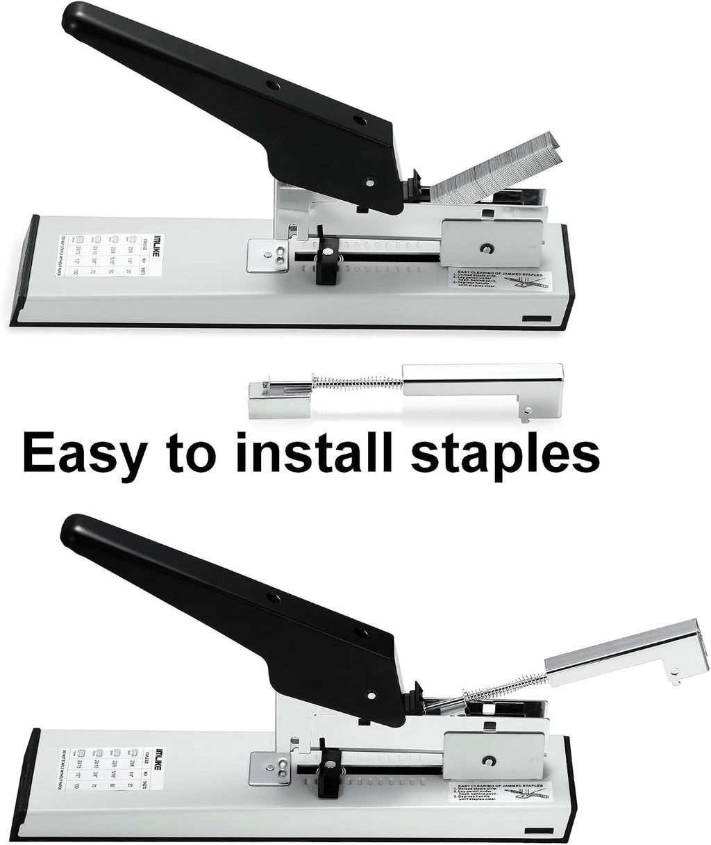 Heavy Duty Stapler with 2000 Staples: 100 Sheets High Capacity Manual Office Stapler, Metal,Jam Free,for Paper