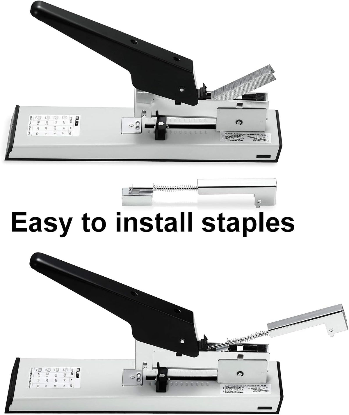 Heavy Duty Stapler with 2000 Staples: 100 Sheets High Capacity Manual Office Stapler, Metal,Jam Free,for Paper