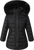 Girls Long Puffer Winter Coat Kid's Removable Hood Parka Jacket | Waterproof Polyester Outer, Soft Fleece Lined