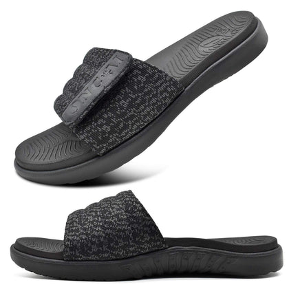 Mens Sandals 2025, Arch Support Sport Slides Open Toe Adjustable Straps Orthotic Cushioned Footbed for Plantar