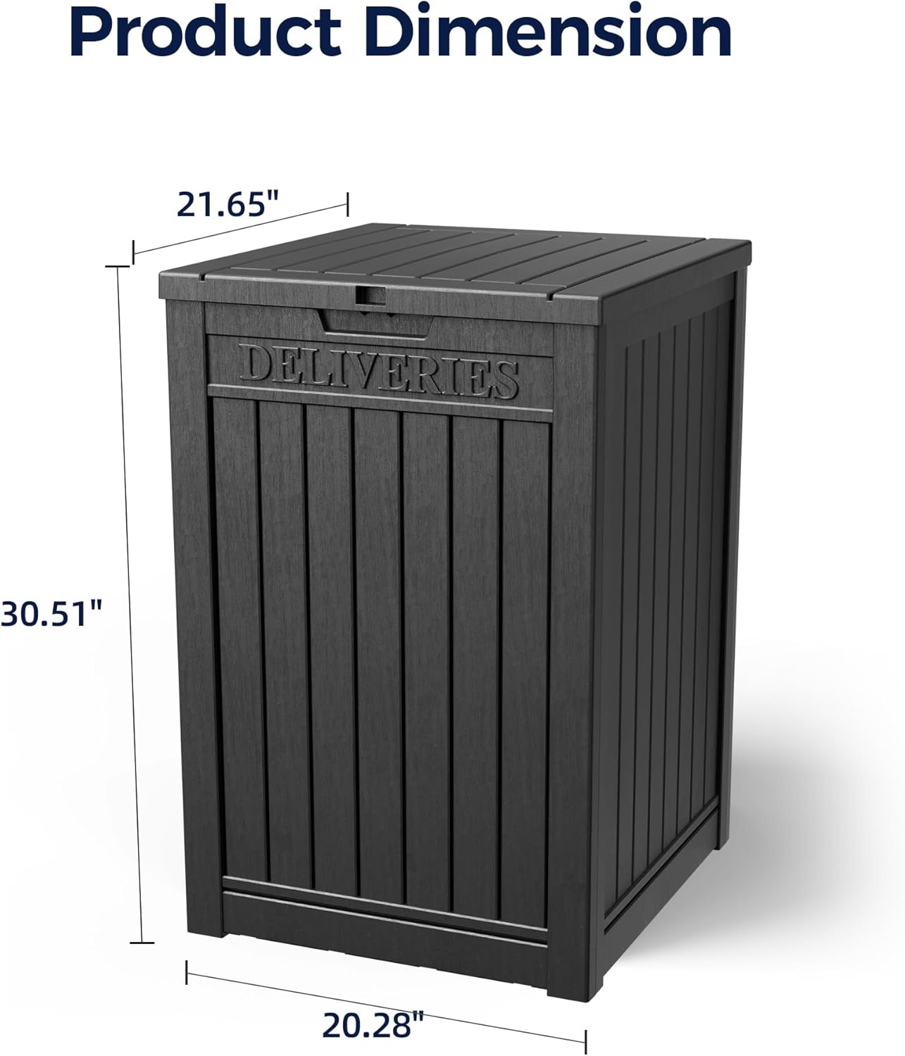 50-Gallon Package Delivery Boxes for Outside, Resin Storage Chest with Sign & Lockable Secure, Waterproof Package