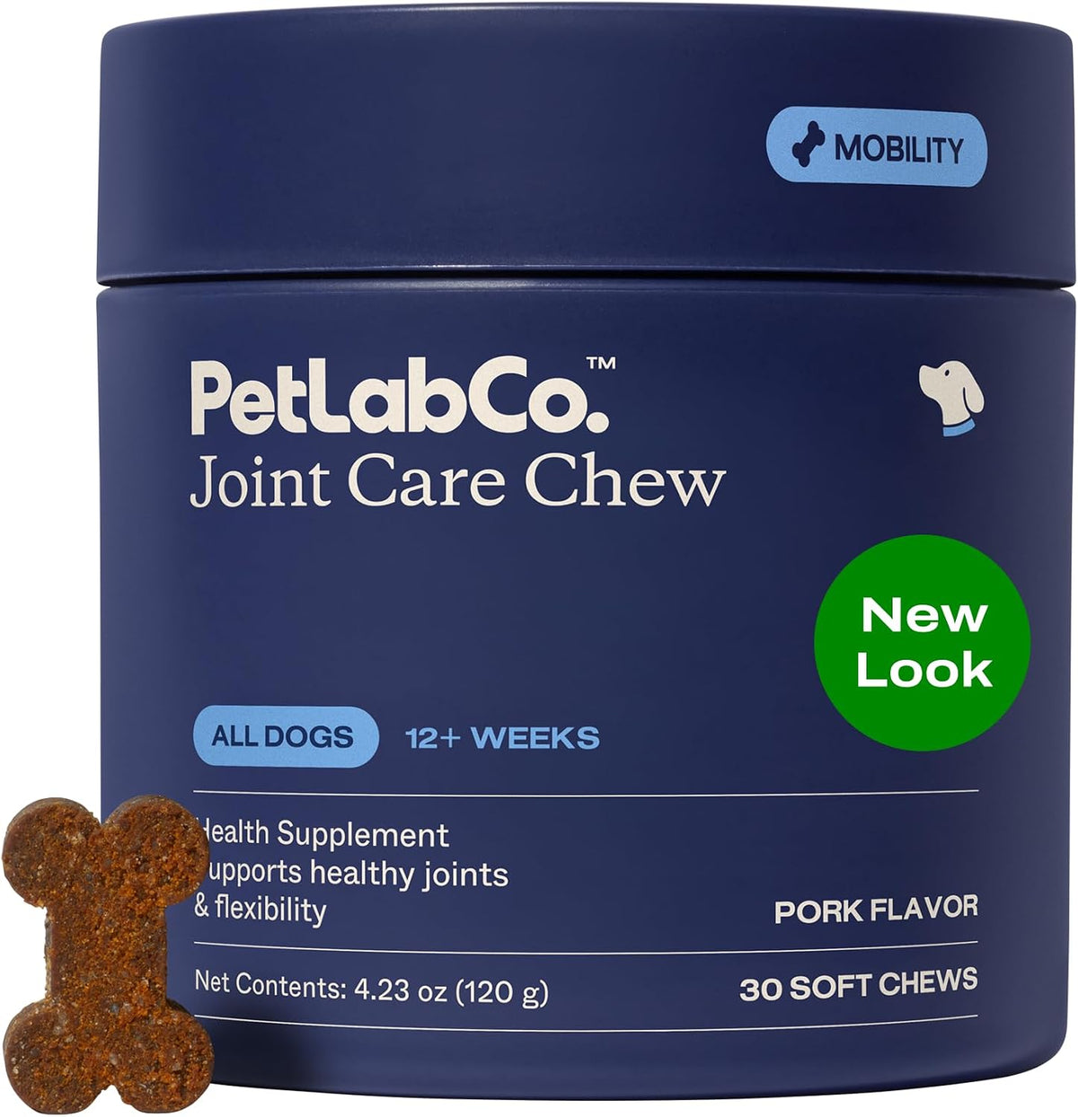 Joint Care Chews for Dogs, 30 Soft Chews, Pork