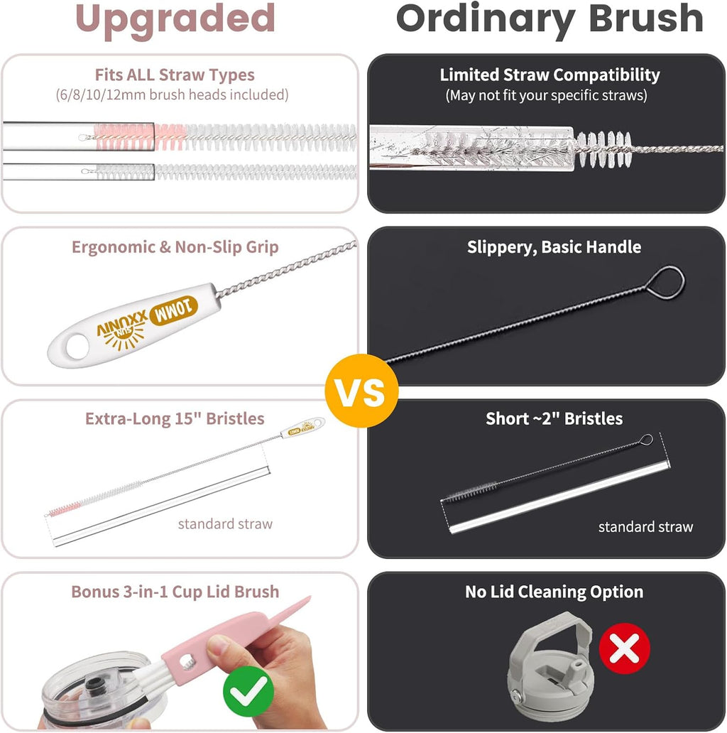 15 Inch Extra Long Straw Cleaner Brush Set, 5PCS for Stanley 40 oz Tumblers