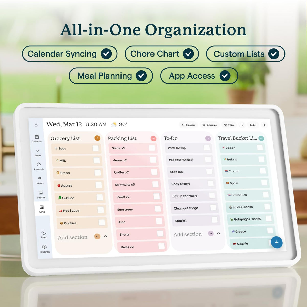 Calendar 2 – 15" Touchscreen Digital Calendar, Classic, White