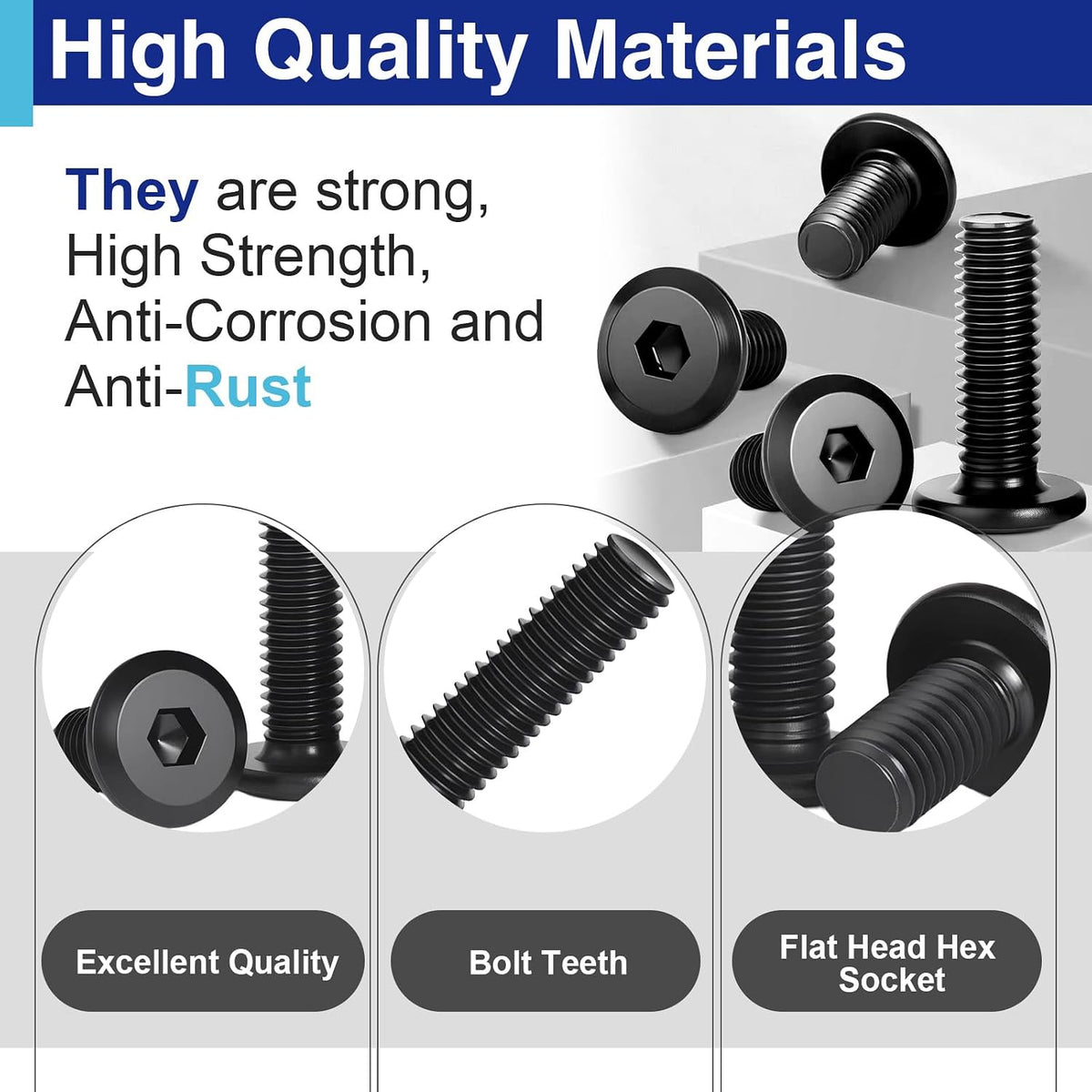 20PCS 1/4"-20 x 1 Flat Head Socket Cap Screws, 304 Stainless Steel