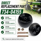 2 Pack 734-04155 Mower Deck Wheels for Troy Bilt Mustang 50 XP