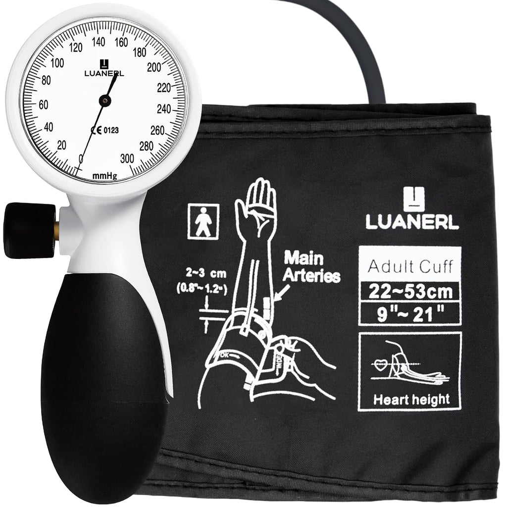Manual Blood Pressure Cuff Adult 9”-21” Inches (22-53CM) (Large/XL)- Aneroid Sphygmomanometer -Extra Large with