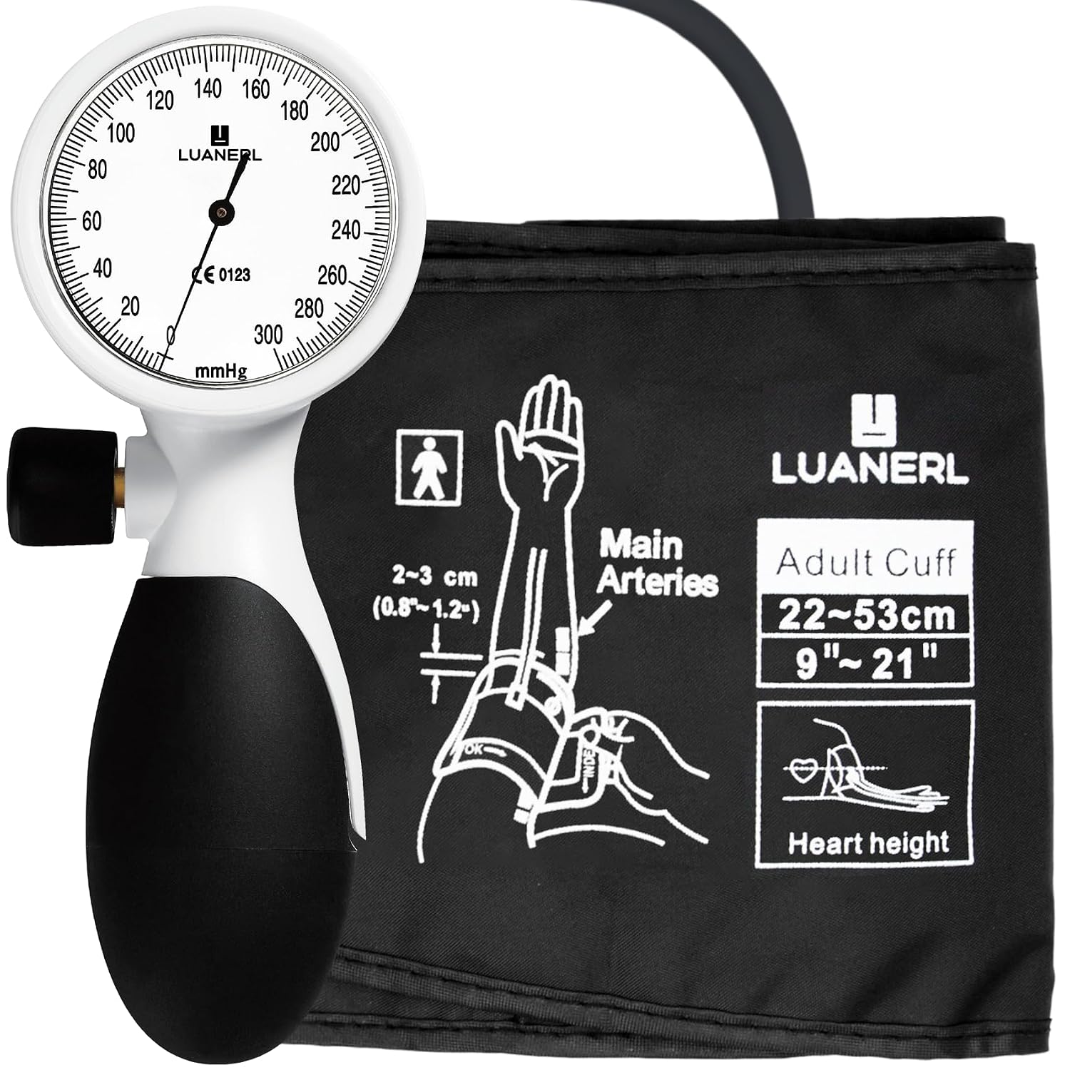 Manual Blood Pressure Cuff Adult 9”-21” Inches (22-53CM) (Large/XL)- Aneroid Sphygmomanometer -Extra Large with