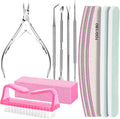 Nail Care Kit, Nail Files 100/180, Nail Buffer Block, Cuticle Nippers, Cuticle Trimmer, Cuticle Pusher, Nail Tools