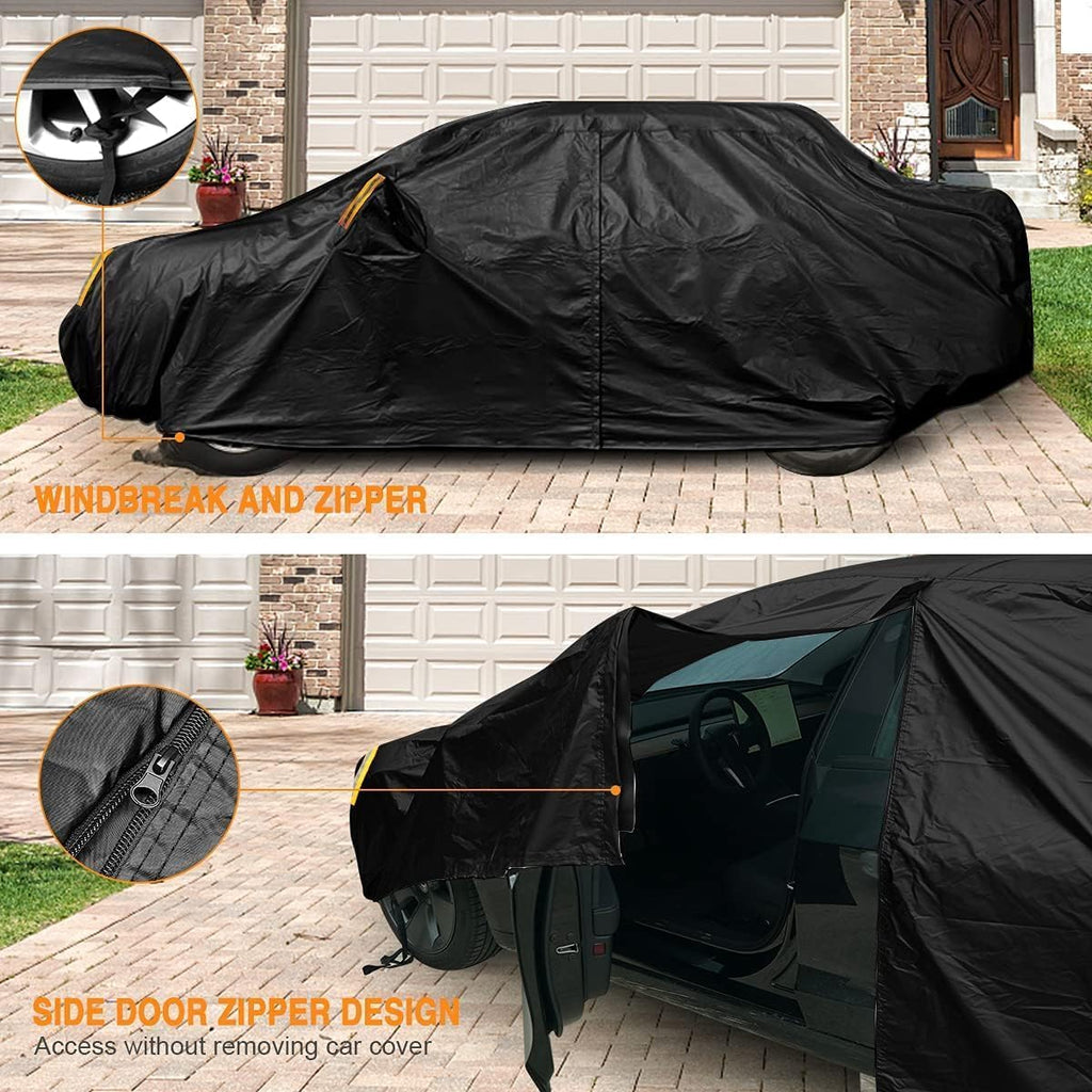 Sedan Car Cover Waterproof Heavy Duty All Weather Protection Snow Anti-UV Windproof Outdoor Full Car Cover Fit for