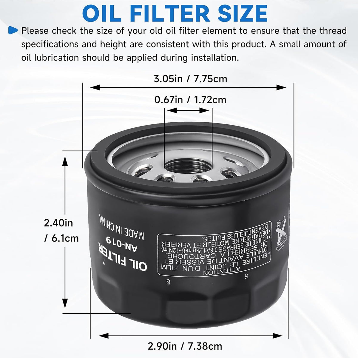 49065-0721 Oil Filter 49065-7007 for KawasakiFR691V FR730V FX691V FX730V(2)