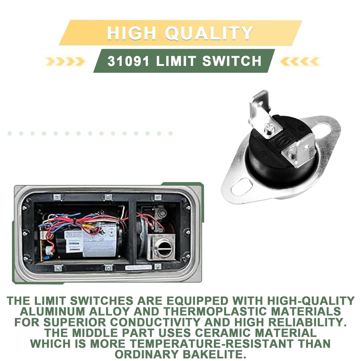 31091 Limit Switch 190℉ Fit for Atwood/Hydro Flame/Dometic RV Furnace(2PCS)
