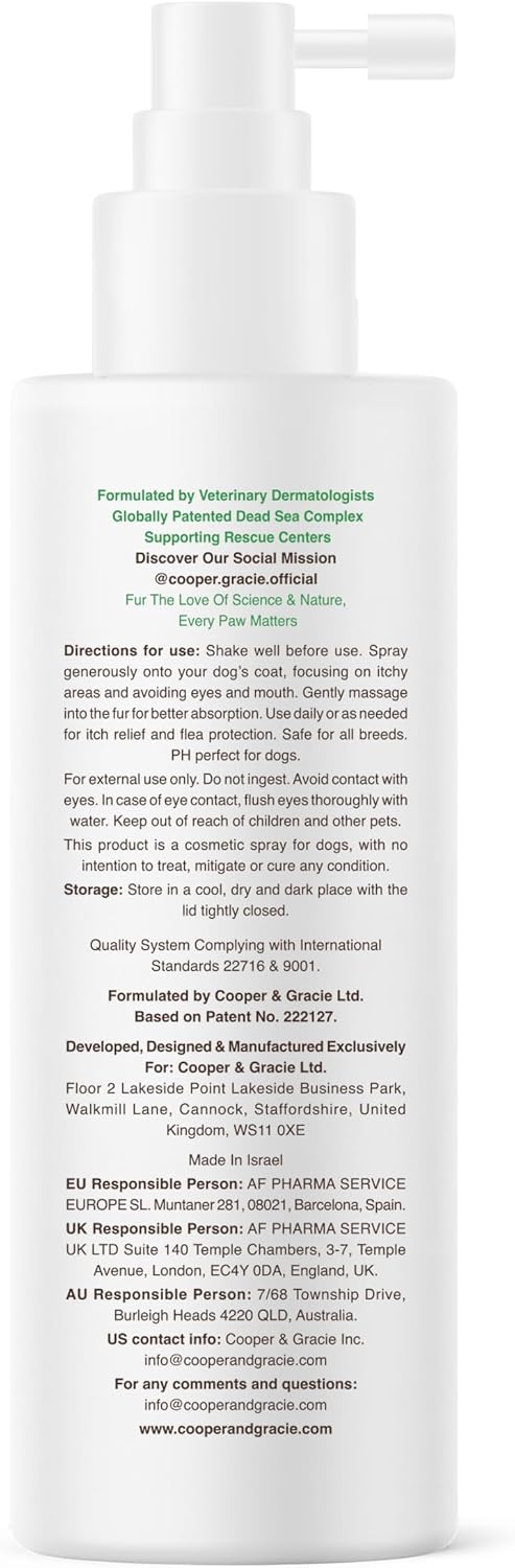 Cooper and Gracie Flea & Tick Dog Spray Grooming Skin Soothing Spray