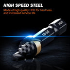 THINKWORK Step Drill Bit, HSS Single Size Step Drill Bit 1/8"-3/8", Mini Portable Unibit, 1/4" Hex Shank Step Bits for Soft Metal, Steel, Wood, Plastic
