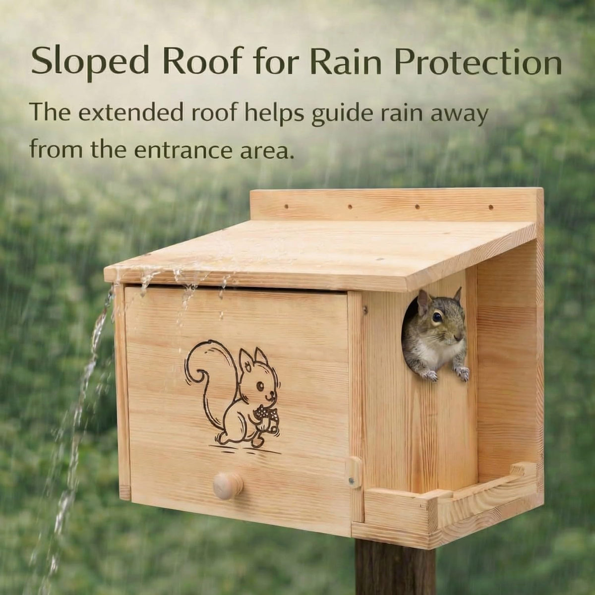 Extra Large Squirrel Houses for Outside 15.7" Outdoor Nest Box with Feeder