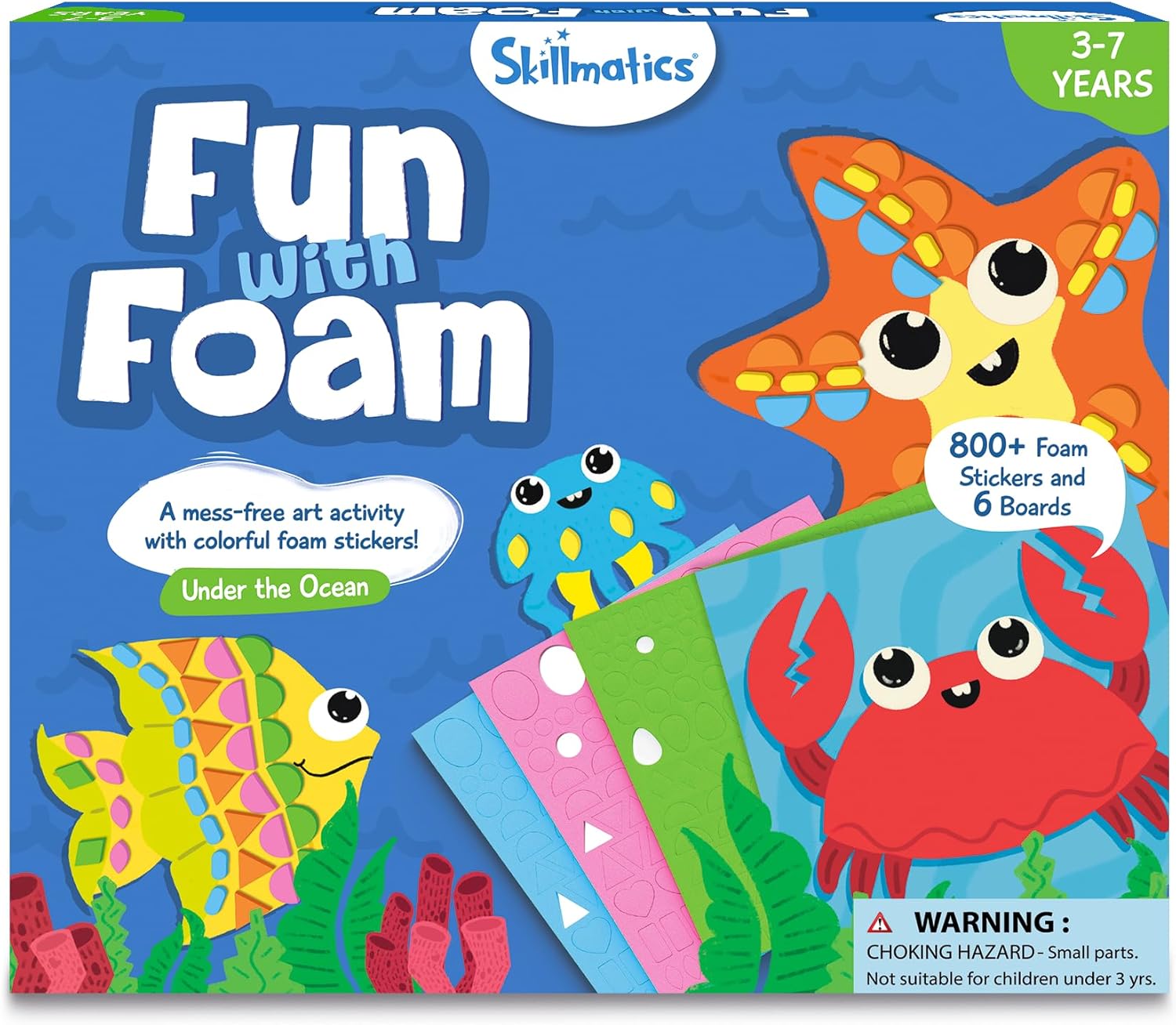 Foam Sticker Art Activity - Under The Ocean, Mess-Free Fun for Kids, 800+ 3D Foam Stickers, DIY Felt Craft Kits