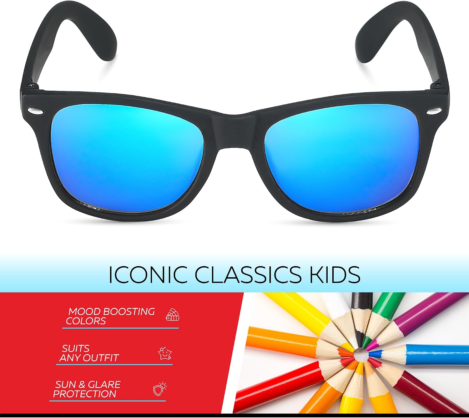 Kids Sunglasses for Boys Girls Age 3-12 - Shatterproof UV400 Toddler Children Sun Glasses