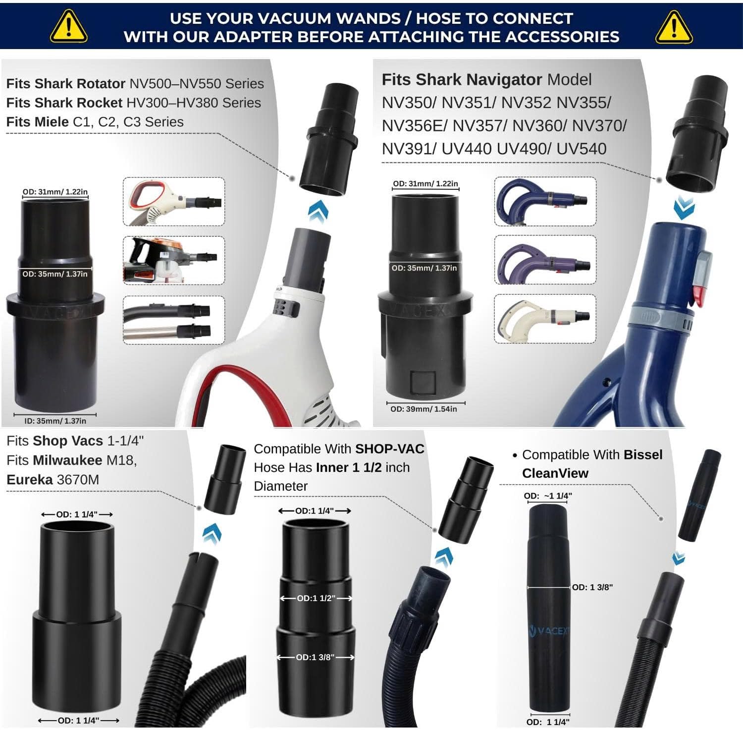 Household Cleaning Kit Vacuum Cleaner Accessories & Air Driven Pet Upholstery Turbo Brush Vacuums Nozzle Tool Pet