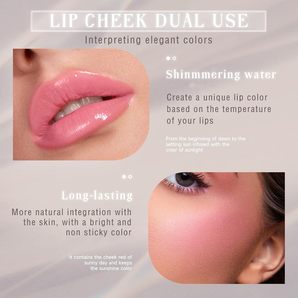 Color Changing Blush Stick for Cheeks Makeup,Clear Blush PH Temperature Changing Pink Cream Blusher Magic Waterproof