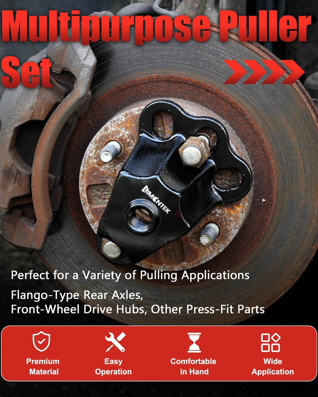 9-Way Slide Hammer Puller Set, Front Wheel Hub Remover & Rear Wheel Axle Removal Tool, Heavy Duty Bearing Puller Set
