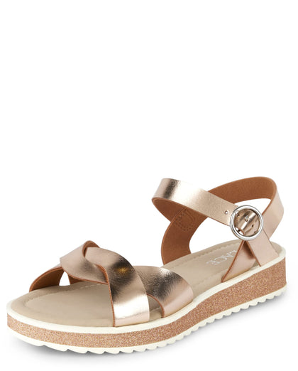 Platform Sandals,Rose Gold,3