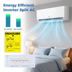 9000 BTU Mini Split Air Conditioner & Heater, 21 SEER2 208/230V