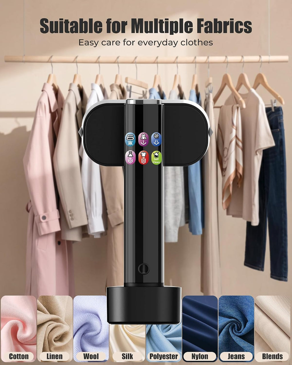 2-in-1 Steamer & Iron for Clothes, 15s Fast Heat-Up 1200W Portable Handheld Garment Steamer, No-Leak Travel Steamer