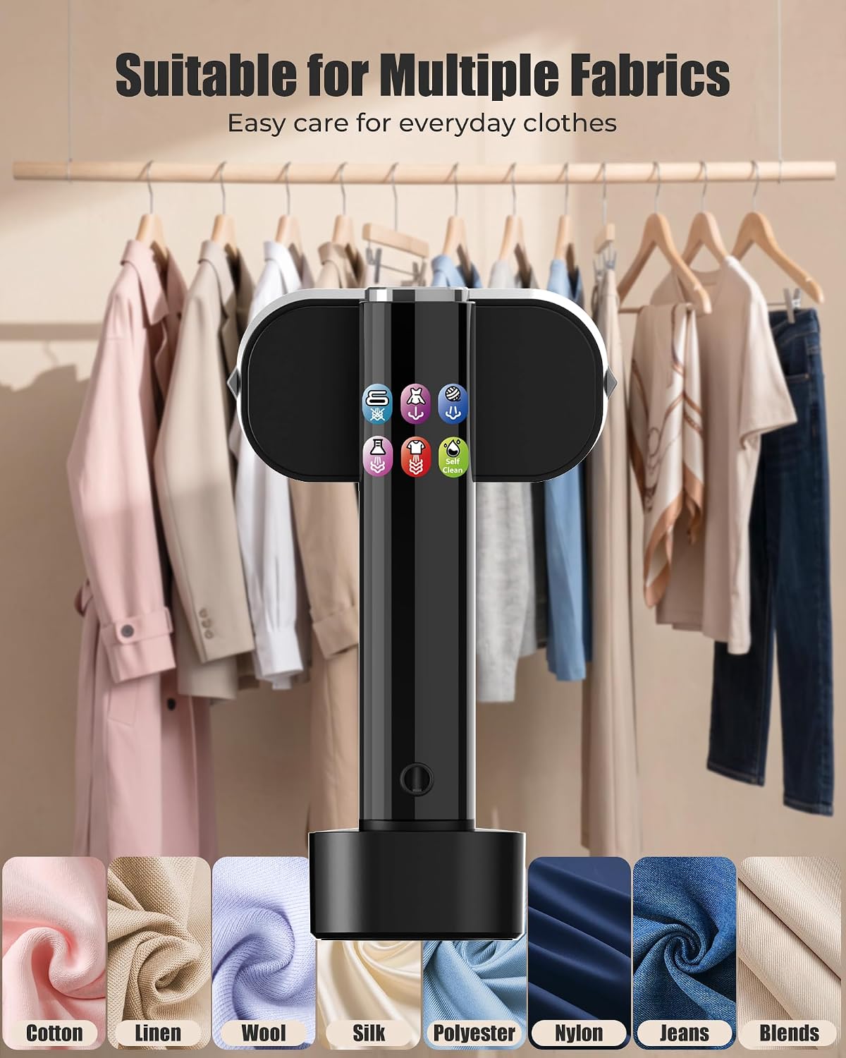 2-in-1 Steamer & Iron for Clothes, 15s Fast Heat-Up 1200W Portable Handheld Garment Steamer, No-Leak Travel Steamer