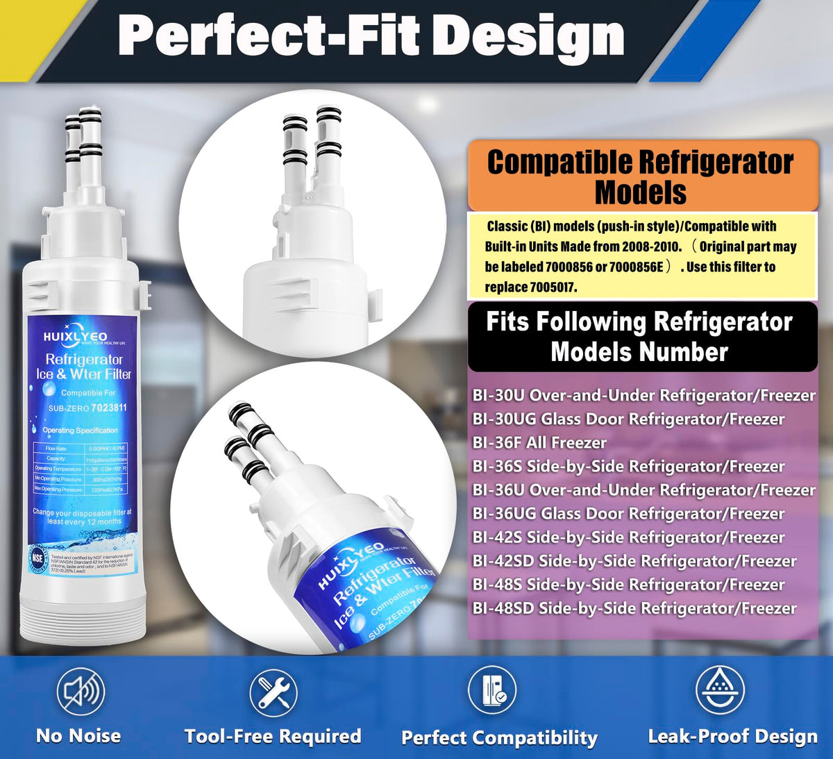 7023811 Water Filter Replacement Compatible with 7023811 Refrigerator Water Filter (1-Pack)