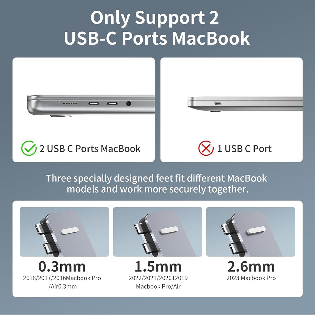USB C Hub Adapter for MacBook Pro/Air Docking Station 8-in-2 for Mac Book Accessories Dongle HDMI 4K@30Hz