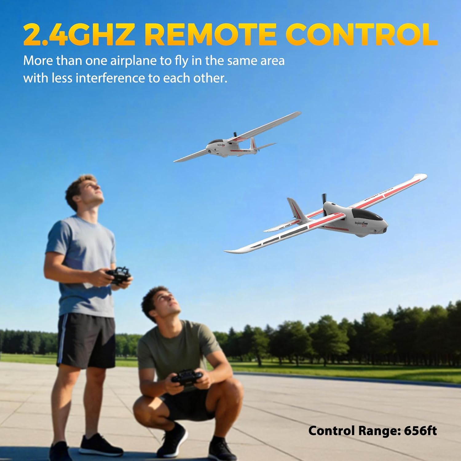 VOLANTEXRC RC Glider Plane 4CH, New Version Remote Control Airplane with 6-Axis Gyro for Beginners, 3 Flight Modes &