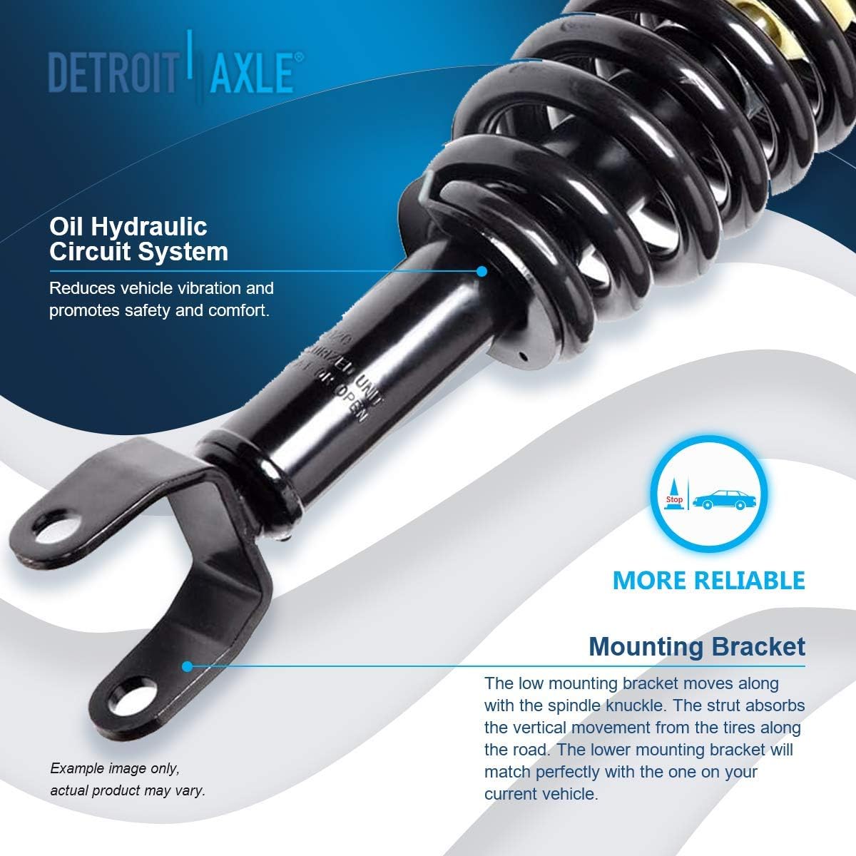 Detroit Axle - 2WD Struts Shocks for 2005-2009 Dodge Dakota