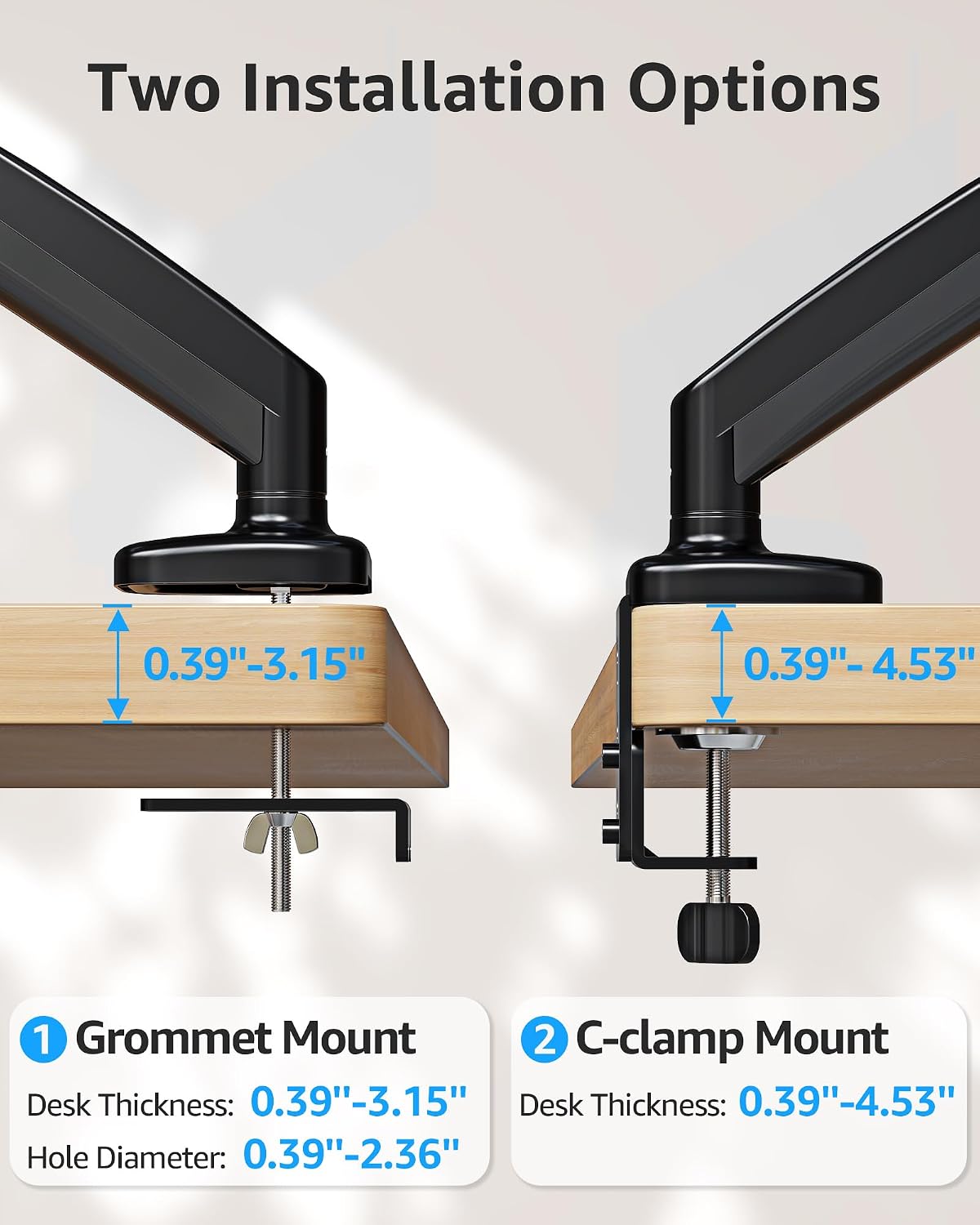 Single Monitor Desk Mount Holds Screen up to 32 inch, Height Adjustable Monitor Arm, Full Motion Computer Monitors