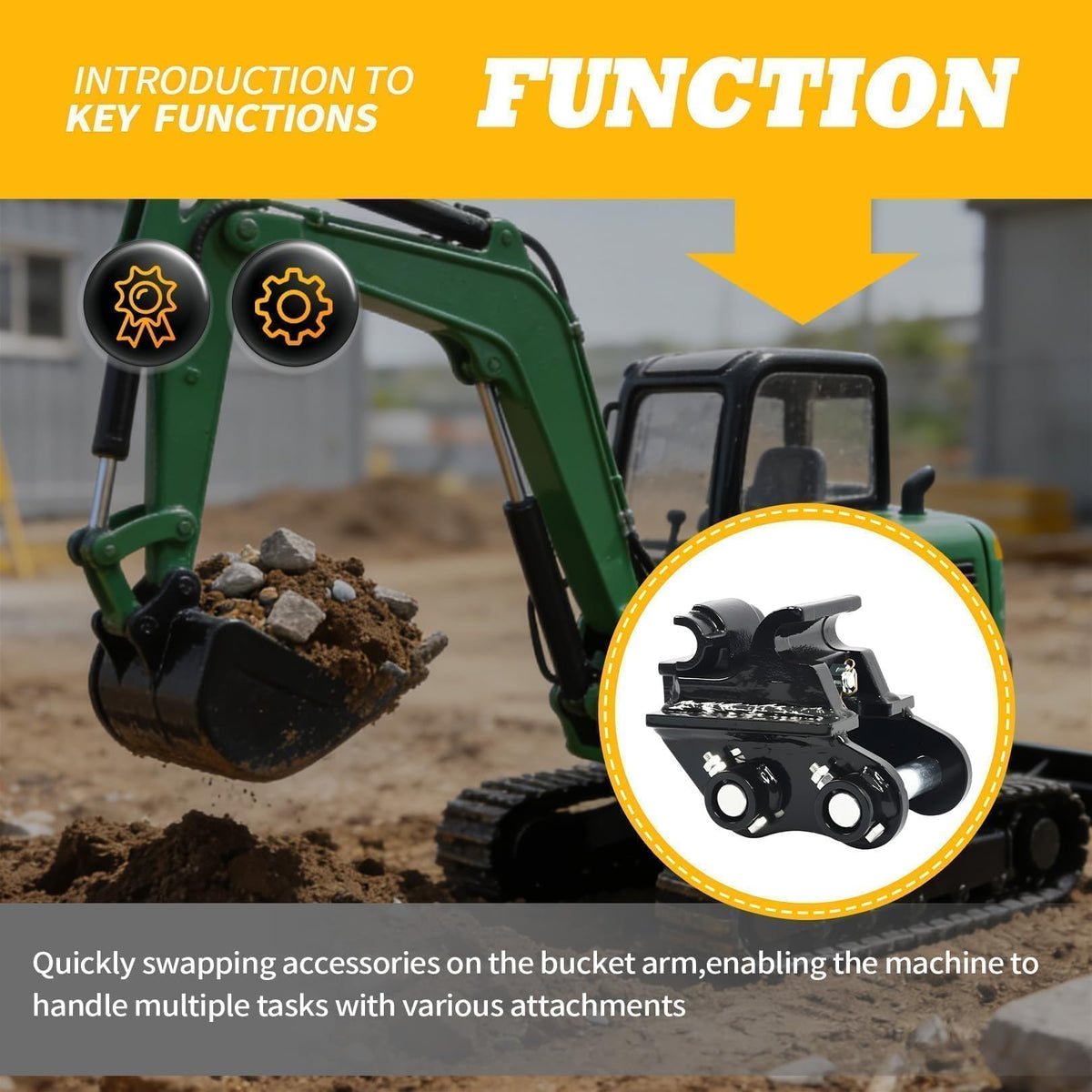 Jecoupoon Quick Hitch Coupler Compatible with Mini Excavator 25mm Pin