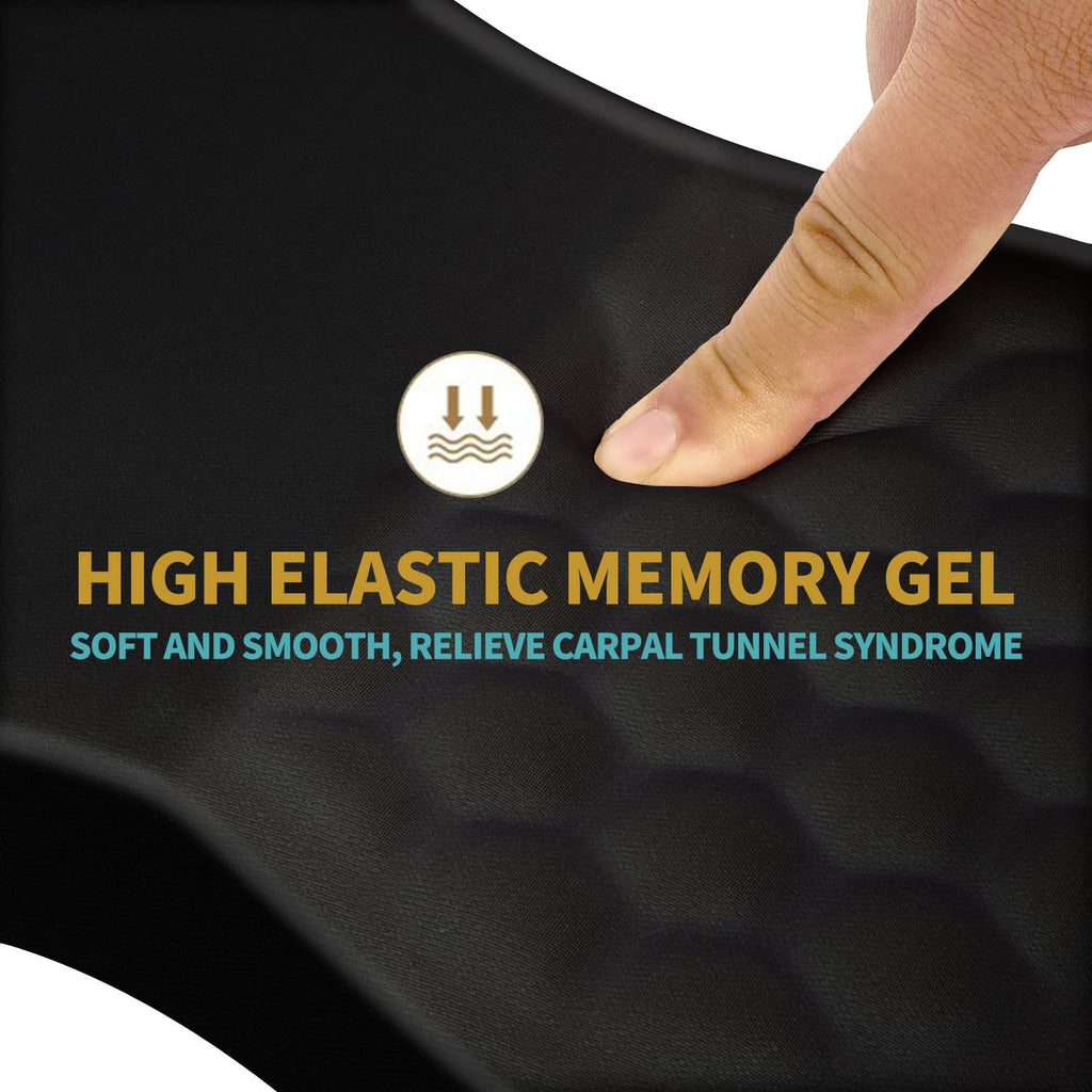 Ergonomic Mouse Pad Wrist Support with Massage Design, Wrist Rest Pain Relief Mousepad with Memory Foam&Non-Slip PU