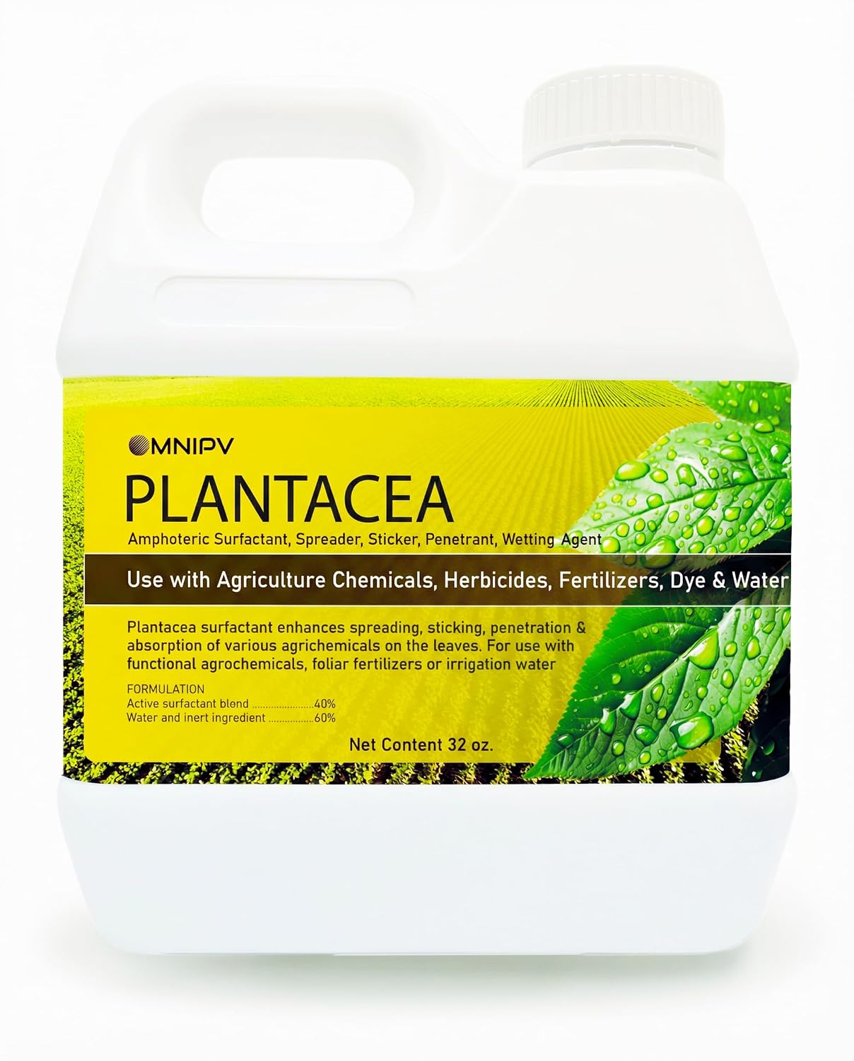 Plantacea Spray Adjuvant Surfactant, 32oz Concentrated Spreader Sticker Penetrant & Wetting Agent, Improves