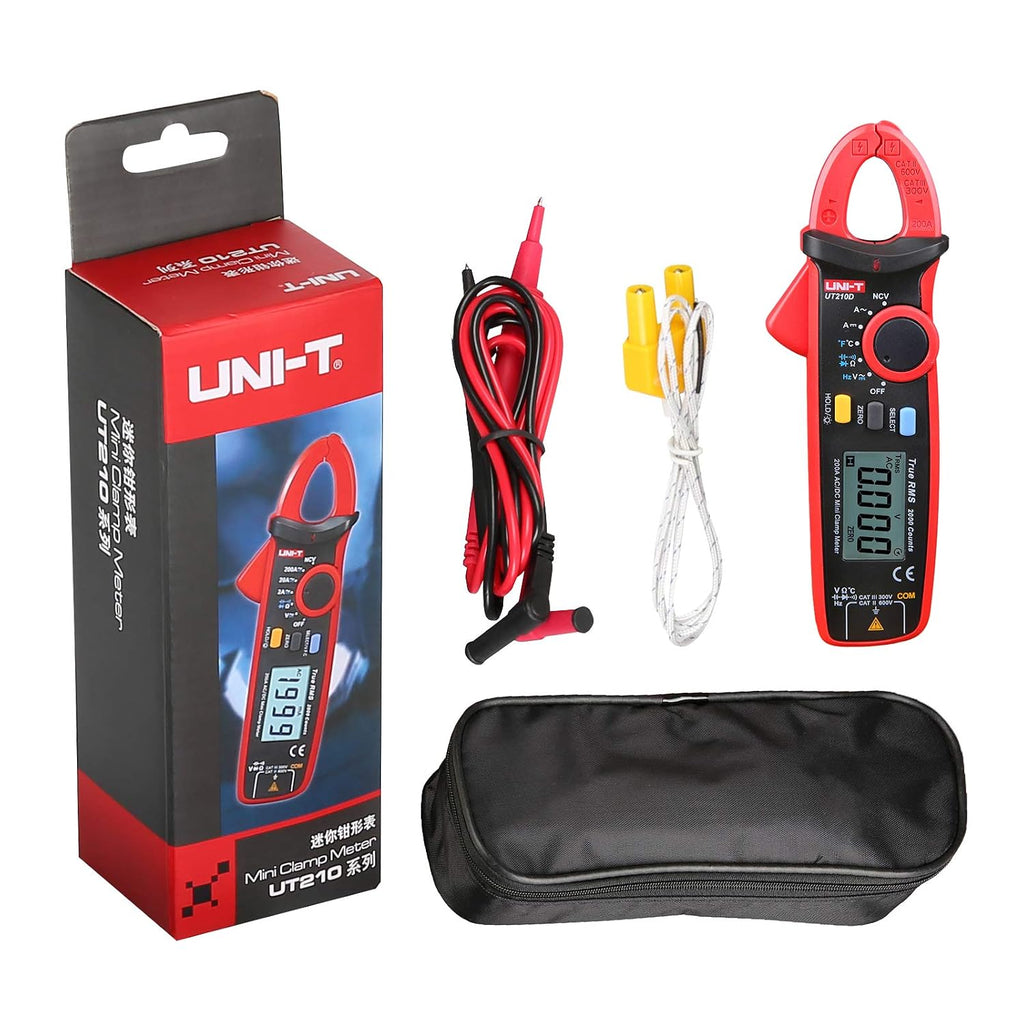 UNI-T UT210D Digital Clamp Meter AC/DC Current Voltage Resistance Capacitance Multimeter