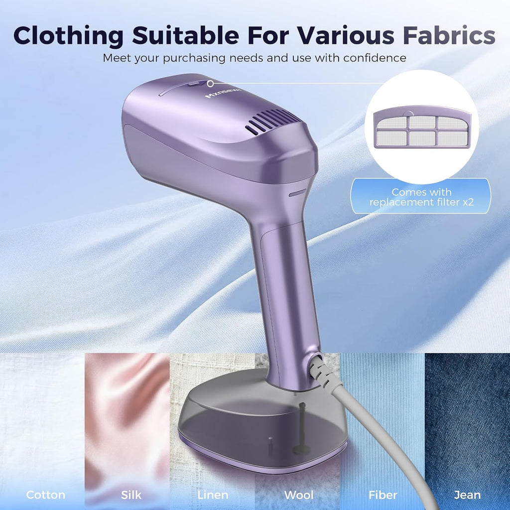 Vacuum Steamer for Clothes, 3500Pa Suction Handheld Clothes Steamer,Equipped with multiple modes，Portable Travel