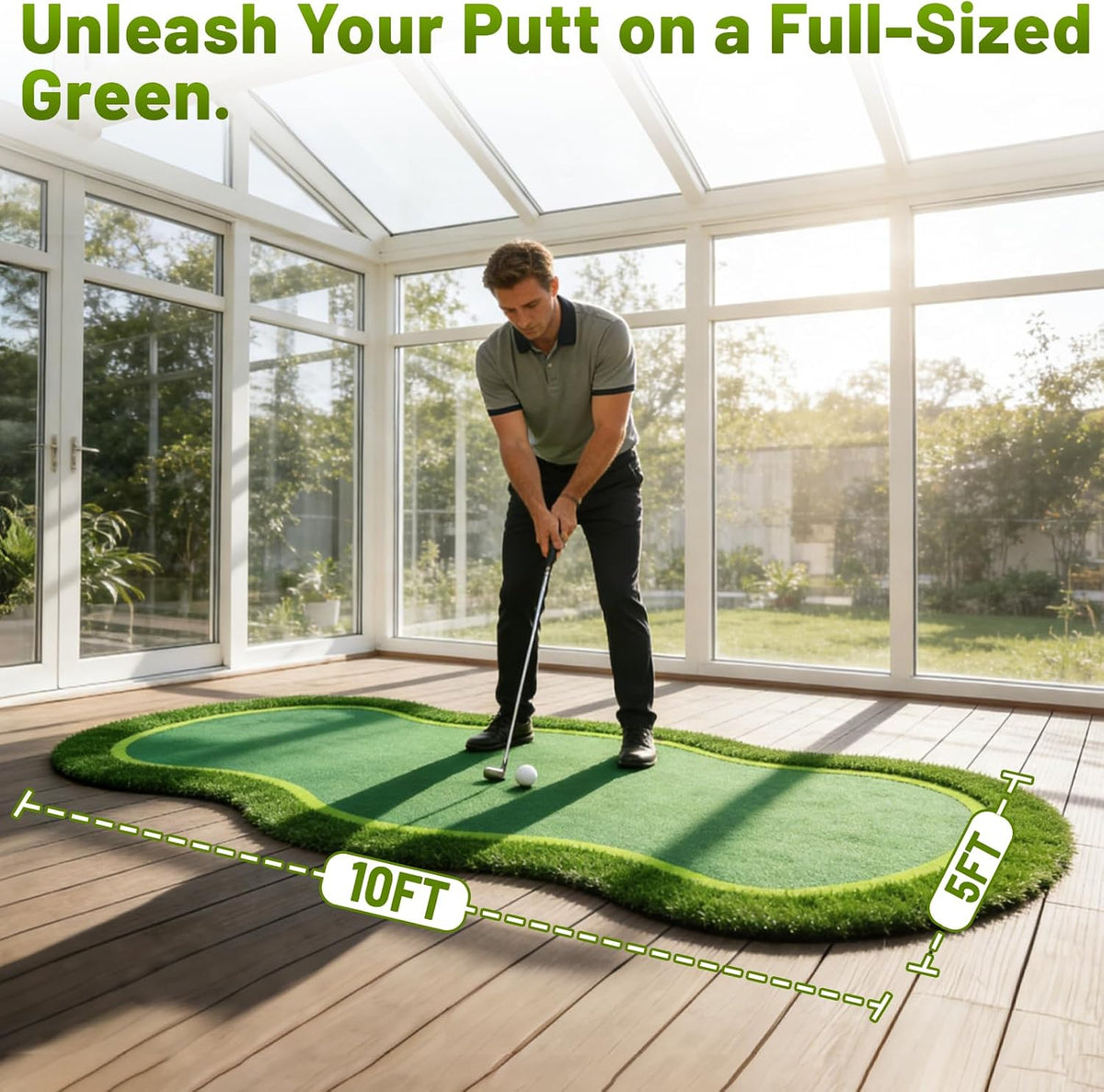 Golf Putting Green,5 x 10ft Golf Practice Putting Mat