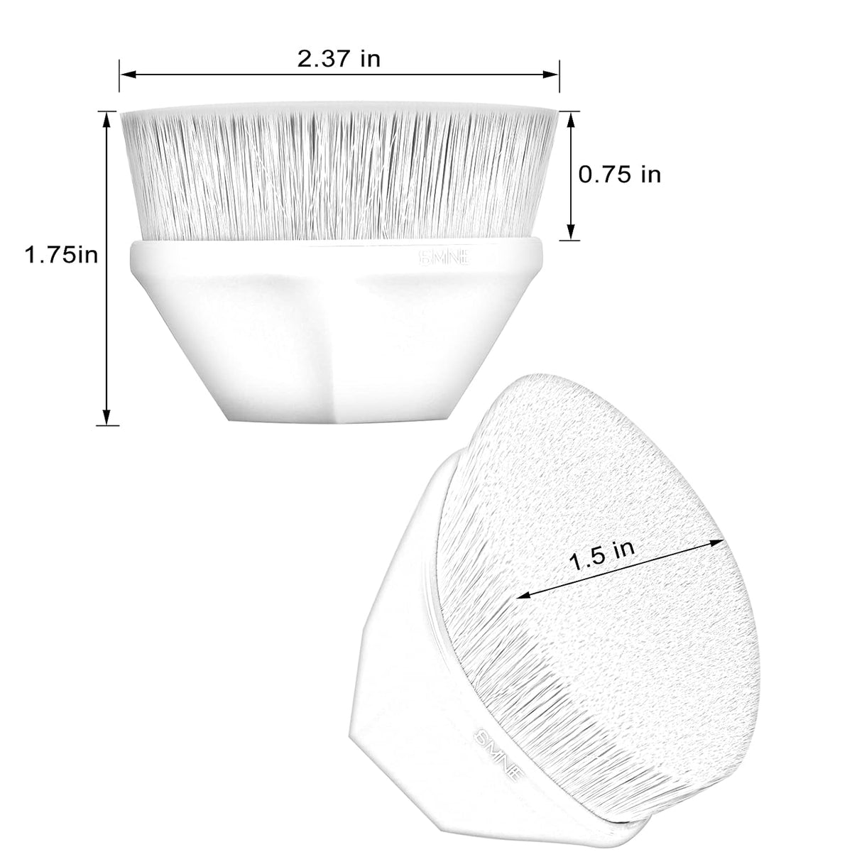 Foundation Makeup Brush Flat Top Kabuki Hexagon Face, Black