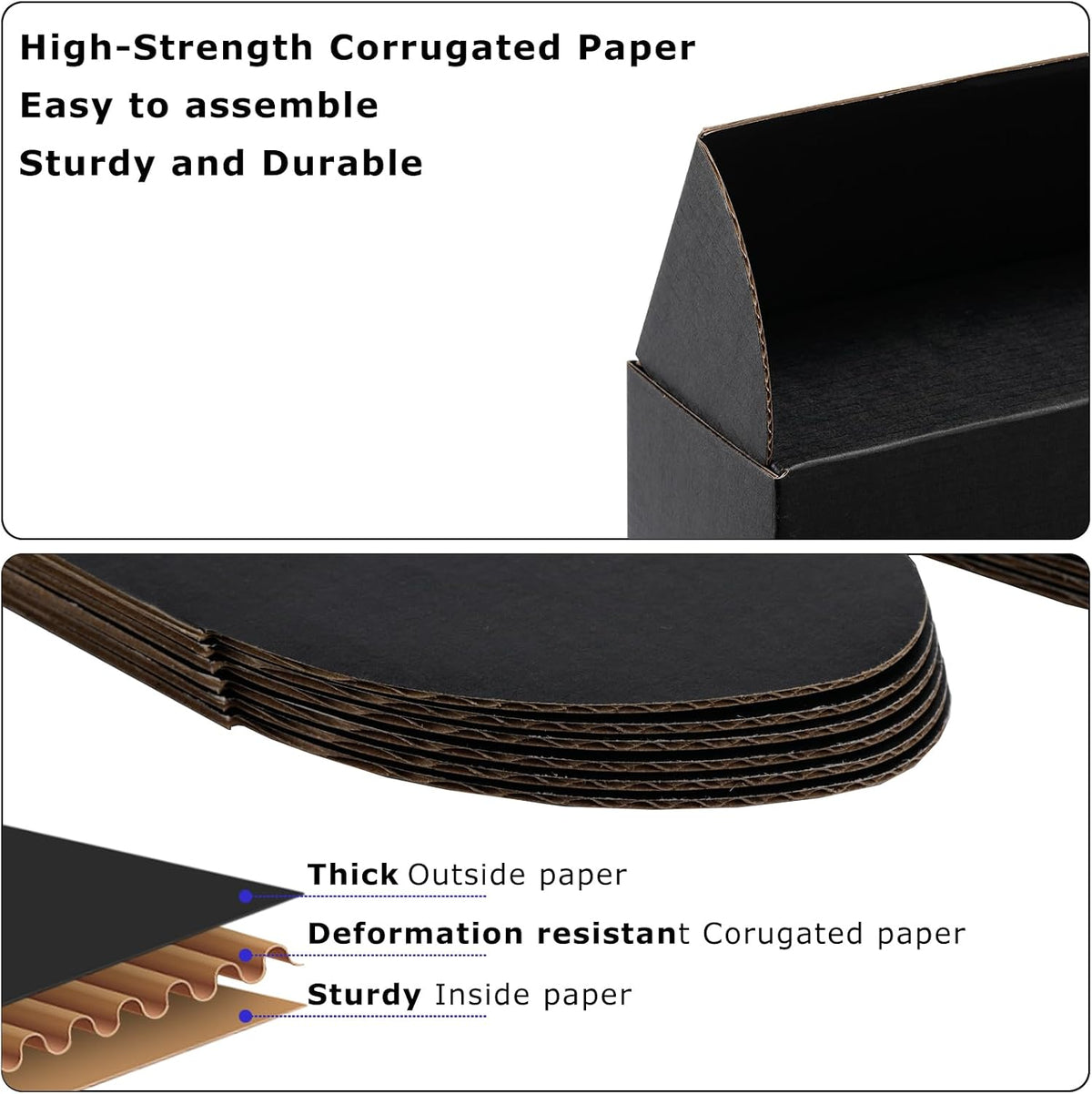 10x7x3 inch Black Shipping Boxes for Small Business- Set of 25