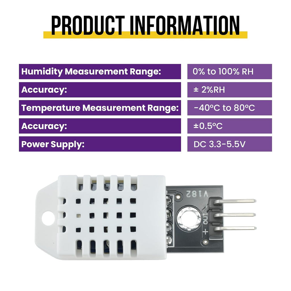 6Pcs DHT22/AM2302 Digital Temperature Humidity Sensor Module
