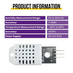 6Pcs DHT22/AM2302 Digital Temperature Humidity Sensor Module
