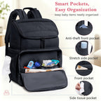 Puffy Diaper Bag Backpack for Mom, Large Quilted Baby Backpack
