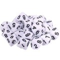 25 Pcs Polyhedral Dice Set,Black with White,10 Sides