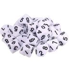 25 Pcs Polyhedral Dice Set,Black with White,10 Sides
