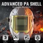 Auto Darkening Welding Helmet with Side View and LED, Silver