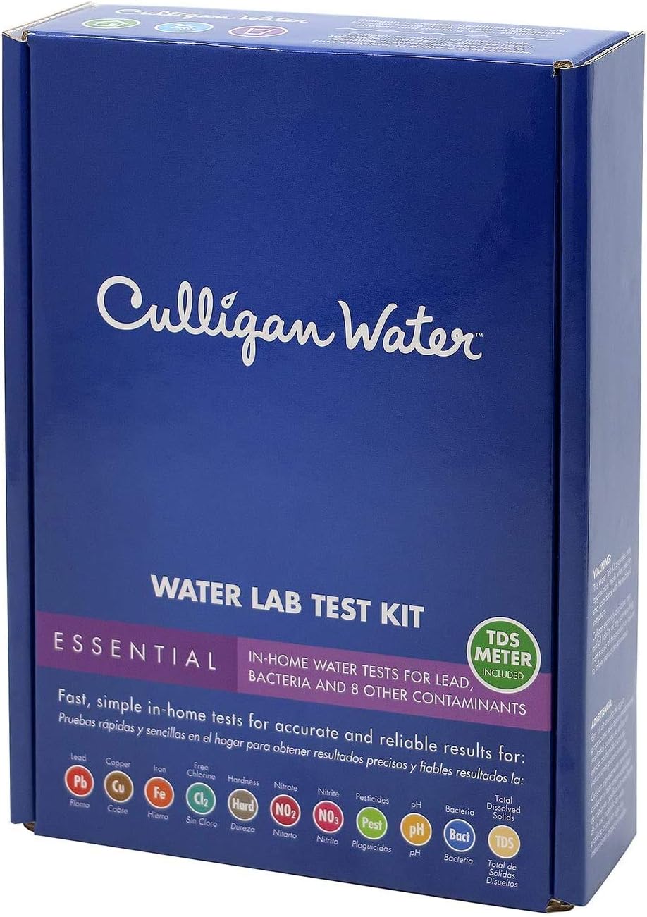 Essential Water Lab Test Kit – Comprehensive Home Water Testing for Lead, Bacteria, Nitrates, pH, Hardness, Chlorine